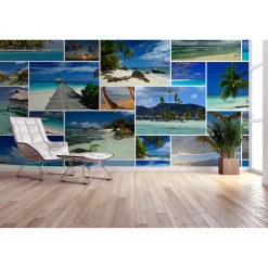 Fototapete Vlies Postkarten Urlaub Meer blau