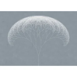 Fototapete Vlies Pusteblume Grafisch blau weiß Premium