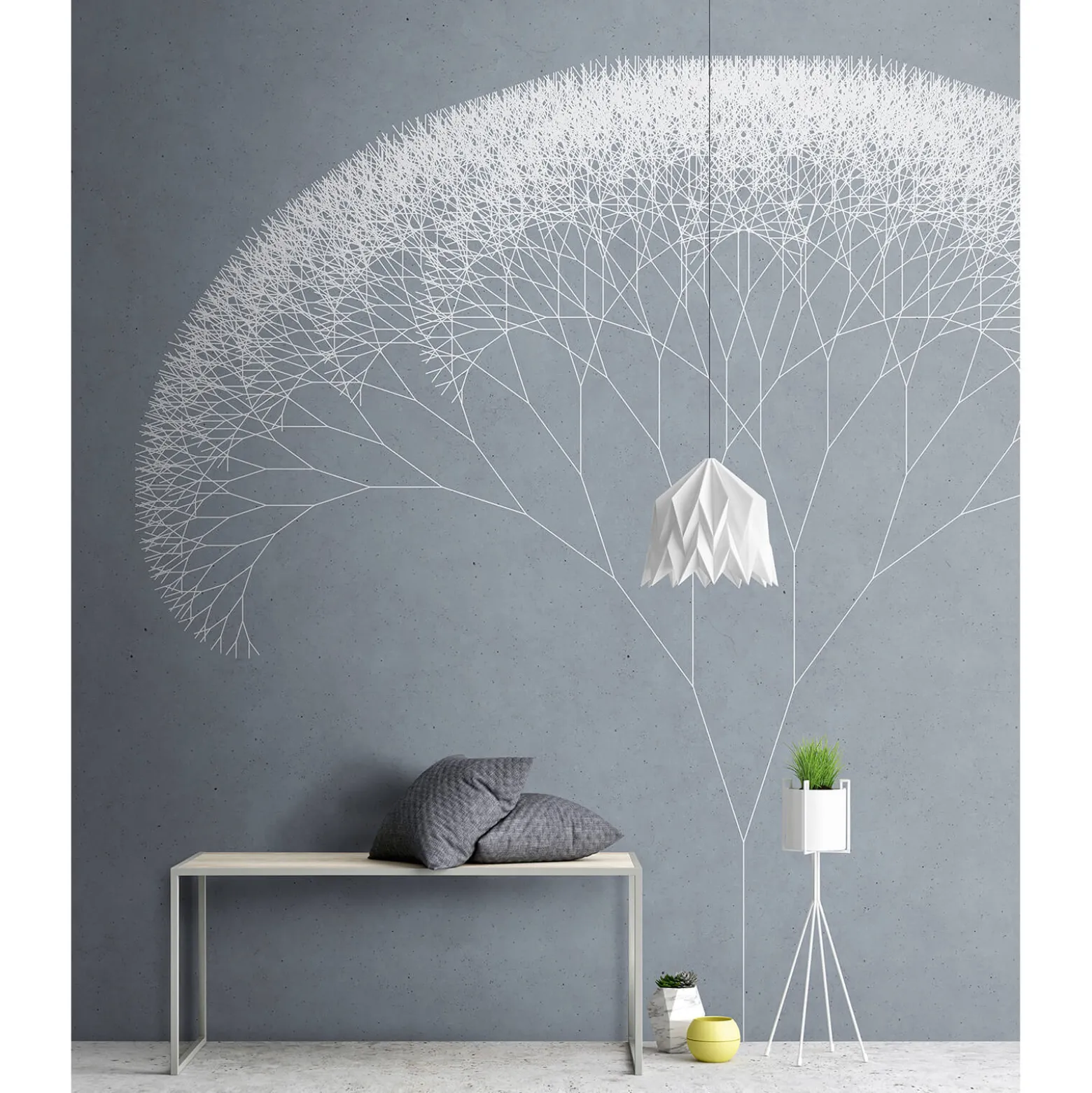 Fototapete Vlies Pusteblume Grafisch blau weiß Premium