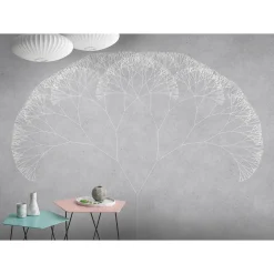 Fototapete Vlies Pusteblume Grafisch grau weiß Premium