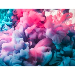 Fototapete Vlies Qualm Rauch Aquarell rot blau