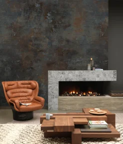 Fototapete Vlies Rasch Shabby Industrial Blau Braun 429619