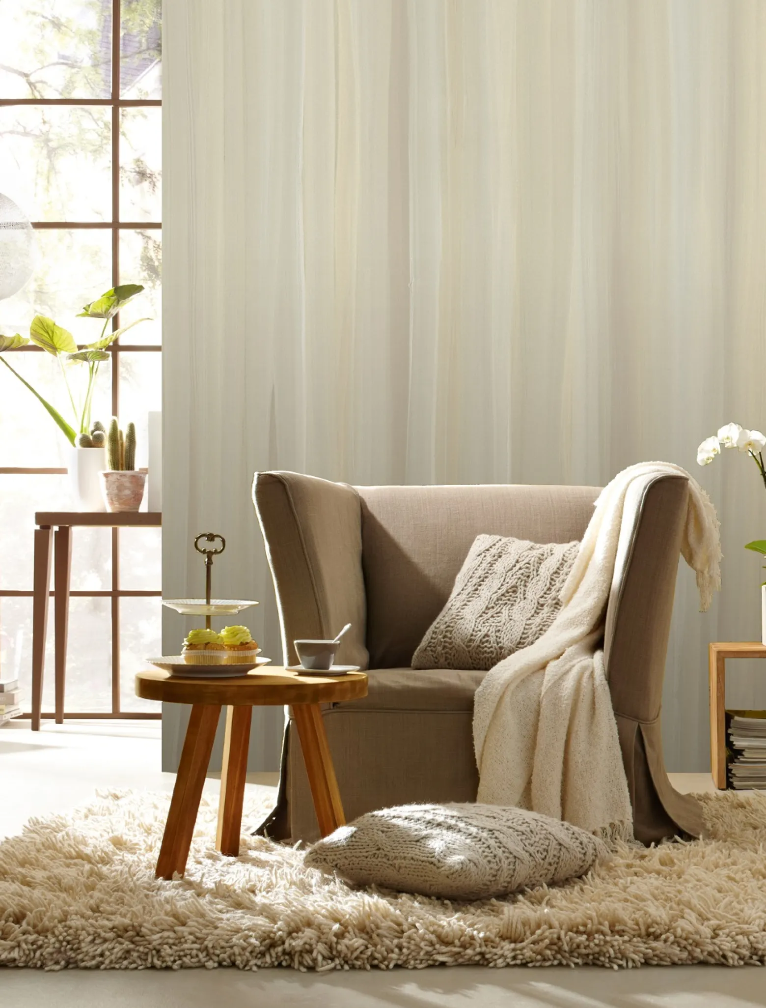 Fototapete Vlies Rasch Streifen beige braun 425710