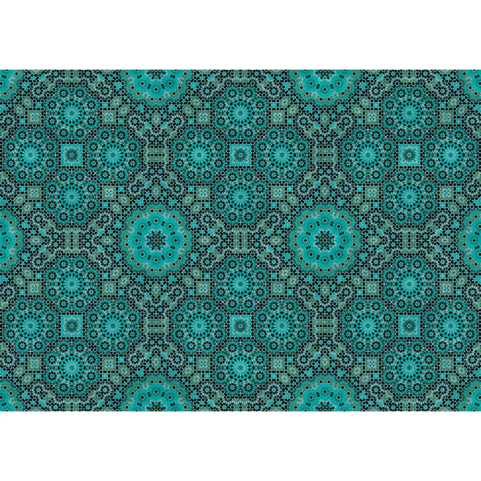 Fototapete Vlies Retro Pop Blumen 3D Neon blau Premium