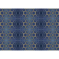 Fototapete Vlies Retro-Pop Muster blau gold Premium