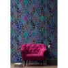Fototapete Vlies Retro Pop Rauten blau bunt Premium
