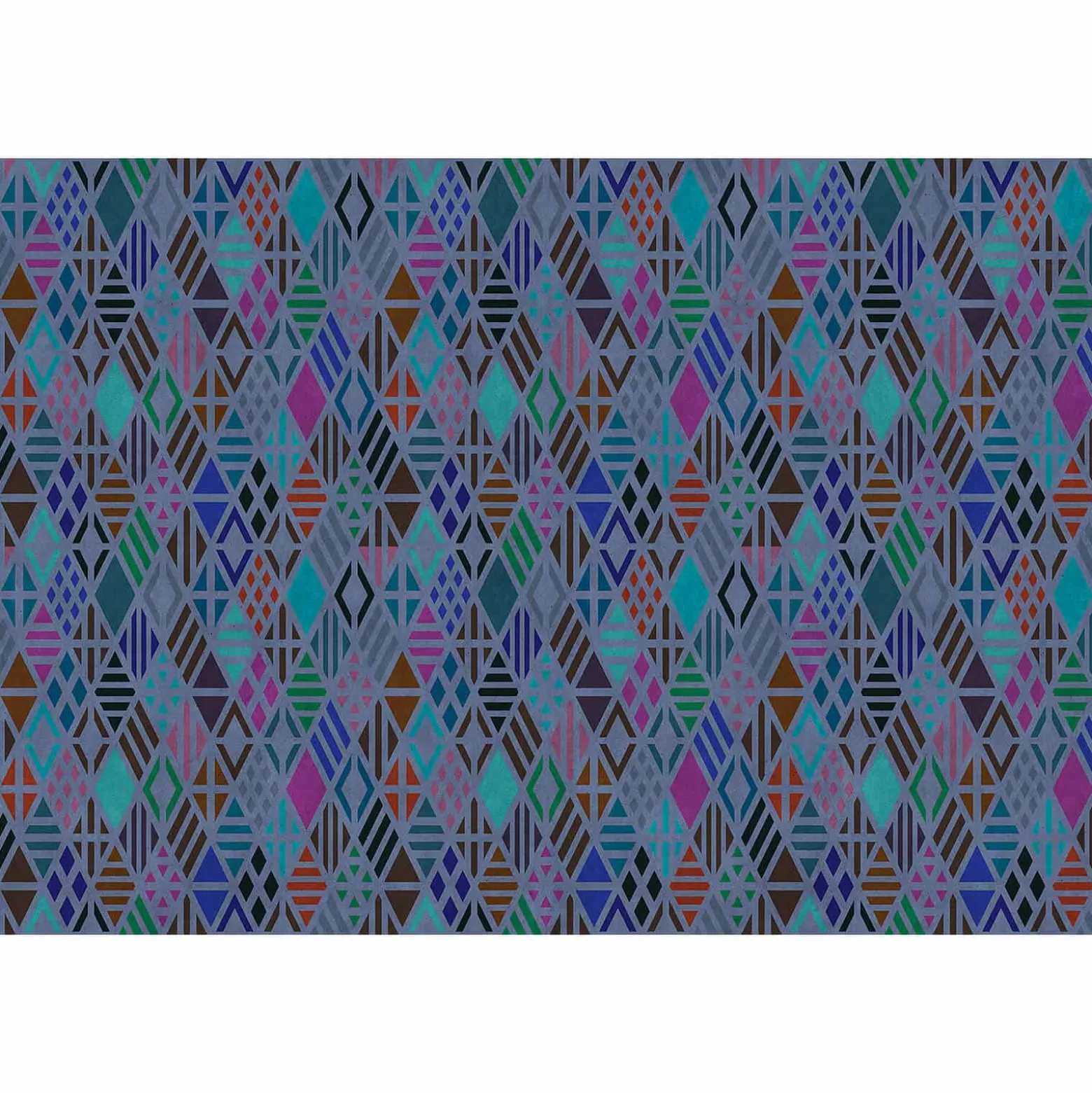 Fototapete Vlies Retro Pop Rauten blau bunt Premium