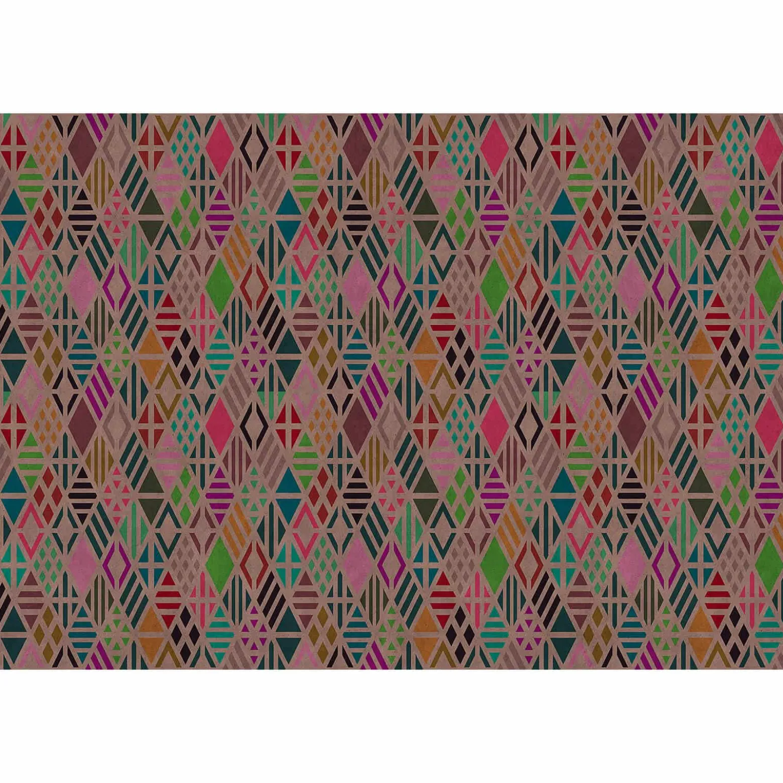 Fototapete Vlies Retro Pop Rauten beige bunt Premium