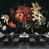 Fototapete Vlies Rose Blume rot schwarz Premium