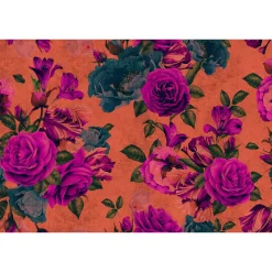 Fototapete Vlies Rosen Floral orange pink Premium