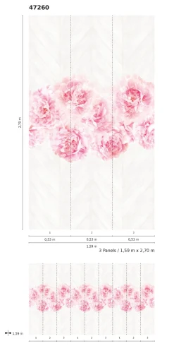 Fototapete Vlies Rosen Holz Floral rosa grau 47260