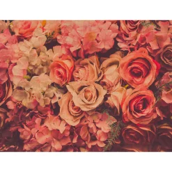 Fototapete Vlies Rosen Vintage Textil rot rosa creme