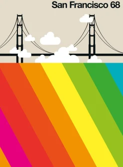 Fototapete Vlies San Francisco Retro bunt beige