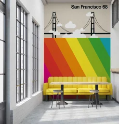 Fototapete Vlies San Francisco Retro bunt beige
