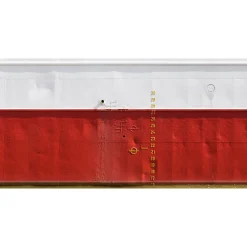 Fototapete Vlies Schiffswand Metall rot weiß