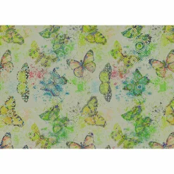 Fototapete Vlies Schmetterlinge Mosaik grün bunt Premium