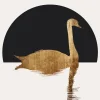 Fototapete Vlies Schwan See Mond schwarz gold