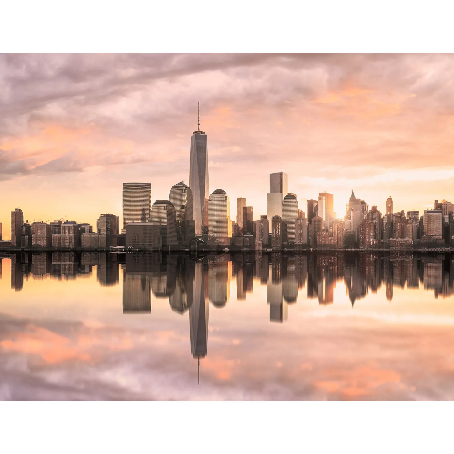 Fototapete Vlies Skyline New York grau braun gelb