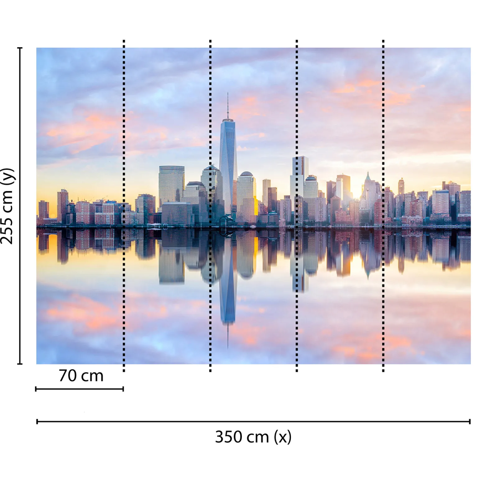 Fototapete Vlies Skyline New York blau gelb grau