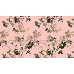 Fototapete Vlies Äste Blätter Floral rosa grün Premium