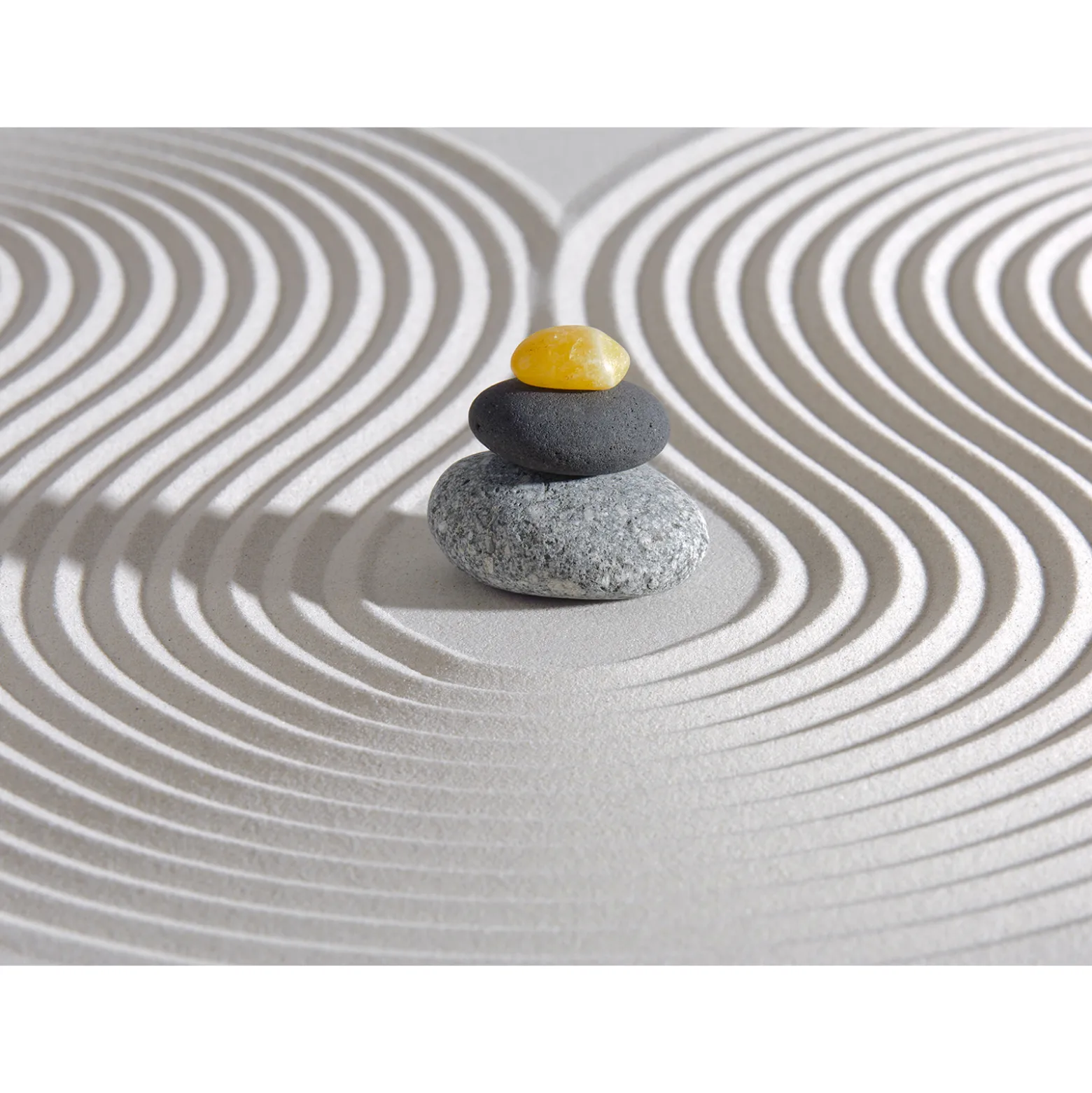 Fototapete Vlies Steine Sand Wellness grau schwarz gelb