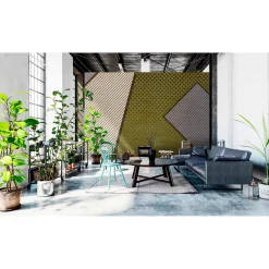 Fototapete Vlies Streifen Punkte beige gelb Premium