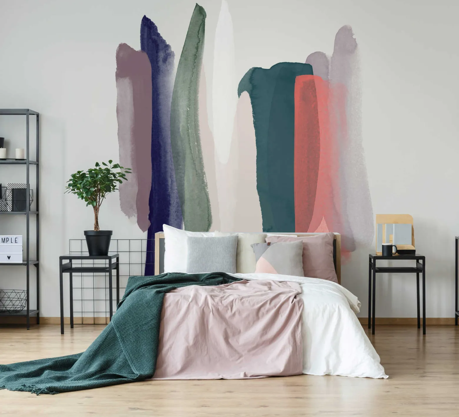 Fototapete Vlies Striche Kunst Abstrakt grün