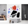 Fototapete Vlies Terrazzo Kunst blau grau rot Premium