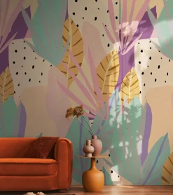 Fototapete Vlies Tropisch Abstrakt Beige Rosa 78208-2
