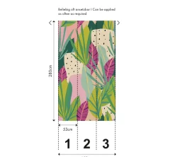 Fototapete Vlies Tropisch Abstrakt Grün Rosa 78208-1