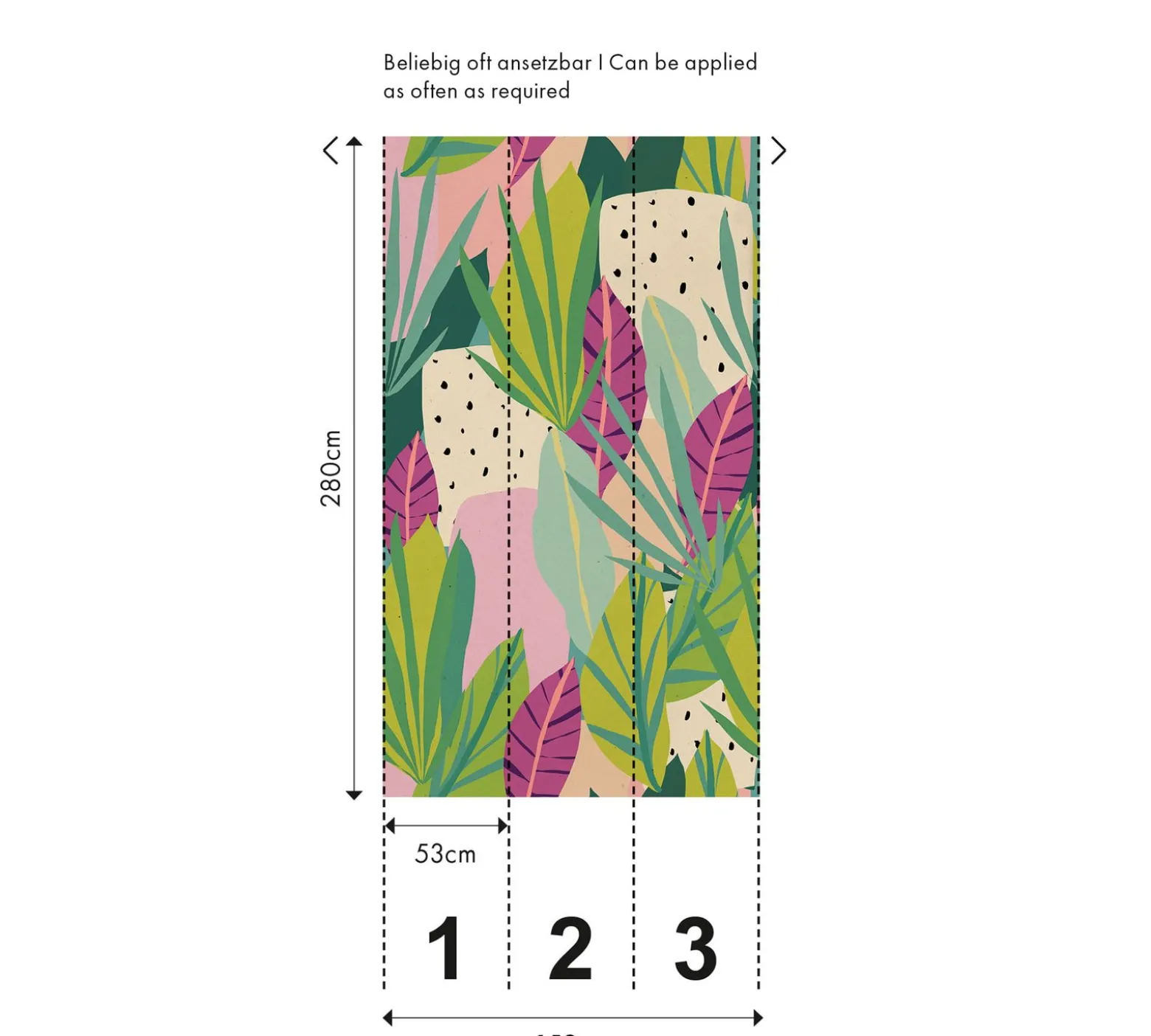 Fototapete Vlies Tropisch Abstrakt Grün Rosa 78208-1