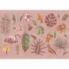 Fototapete Vlies Tropisch Flamingo rosa gelb Premium