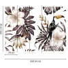 Fototapete Vlies Tukan Blumen Blätter braun creme weiß