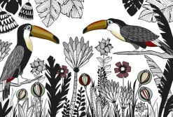 Fototapete Vlies Tukane Dschungel Natur schwarz