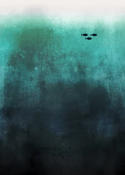 Fototapete Vlies Unterwasser Fische grün blau
