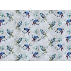 Fototapete Vlies Vögel Aquarell blau grau Premium