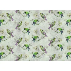 Fototapete Vlies Vögel Aquarell grau grün Premium