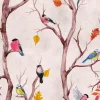 Fototapete Vlies Vögel Baum Ast rosa braun blau 38230-1