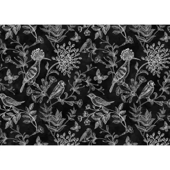 Fototapete Vlies Vögel Blumen Floral Tafel grau Premium