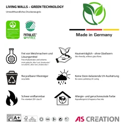 Fototapete Vlies Vintage Blumen Holz grün blau Premium