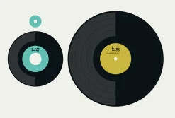 Fototapete Vlies Vinyl LP EP Retro schwarz blau