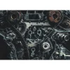 Fototapete Vlies V8-Motor Zahnräder schwarz