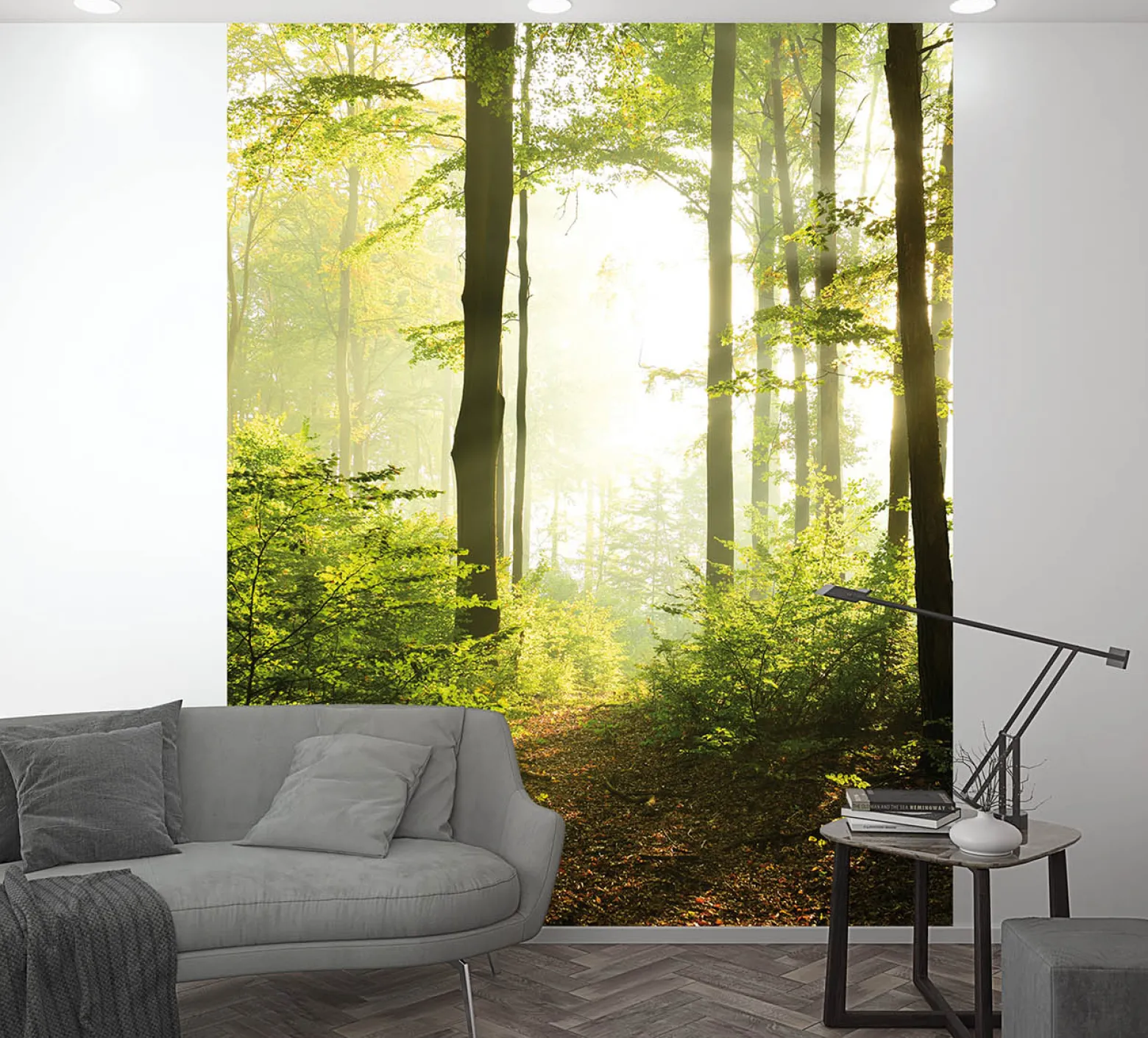 Fototapete Vlies Wald Lichtung Bäumen grün braun 47221