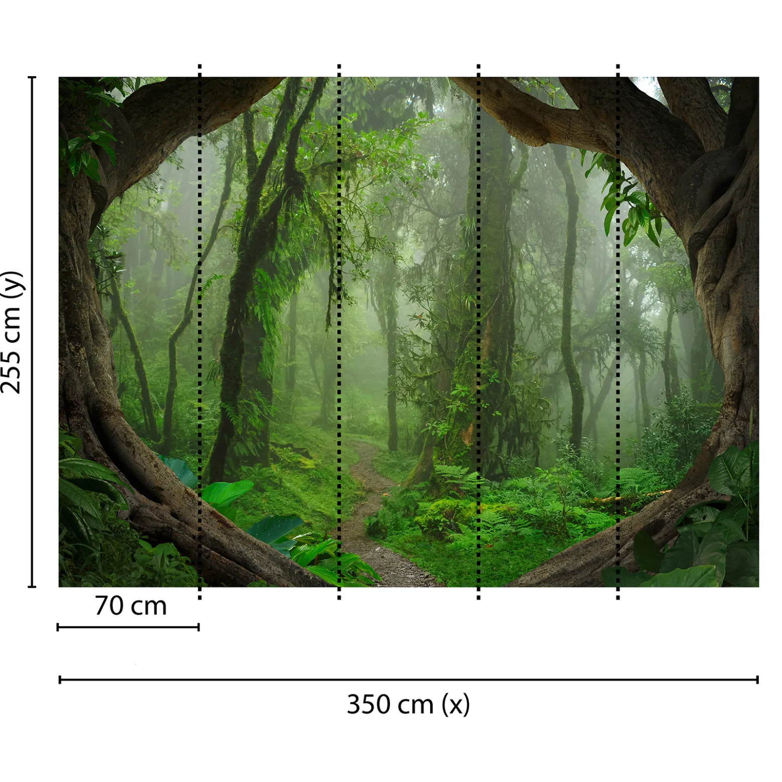 Fototapete Vlies Wald Wurzeln Tropen grün braun
