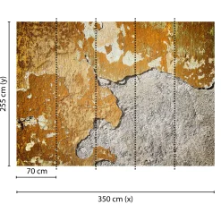 Fototapete Vlies Wand Mauer Verputzt braun grau
