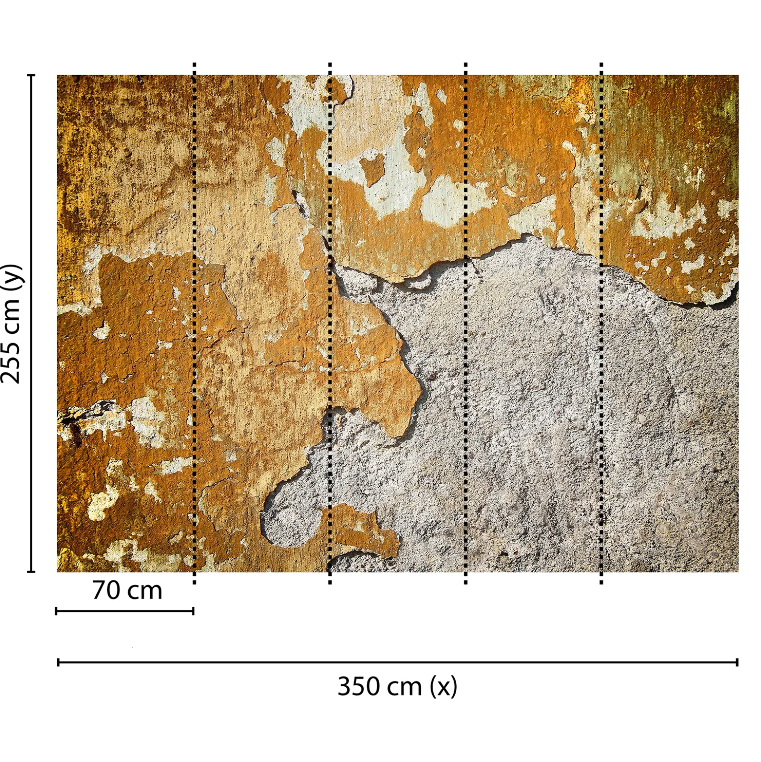 Fototapete Vlies Wand Mauer Verputzt braun grau