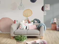 Fototapete Vlies Wasserfarben Kreise bunt creme