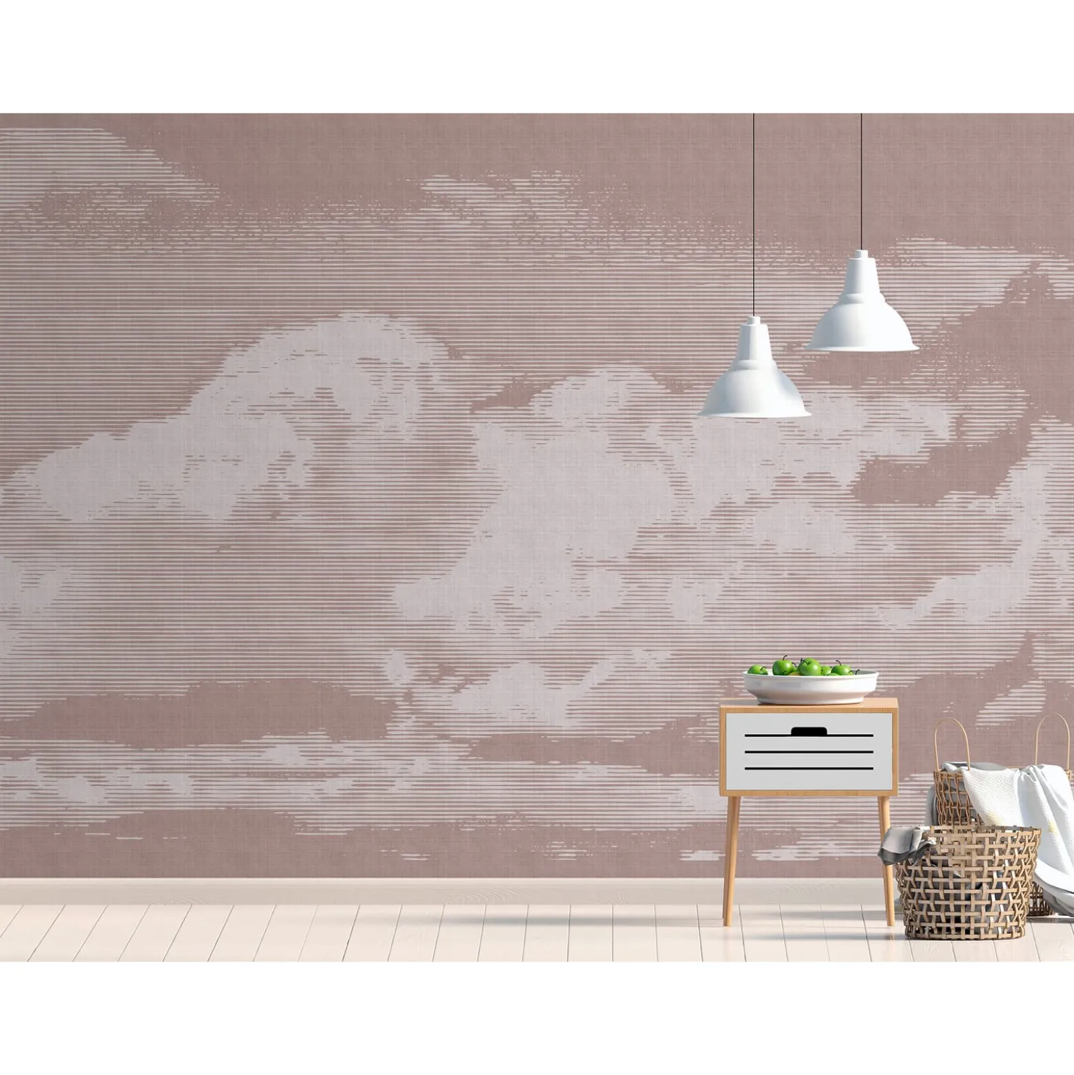 Fototapete Vlies Wolken Himmel taupe weiß Premium