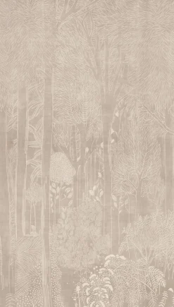 Fototapete Wald Bäume Floral Beige Creme 79216-1