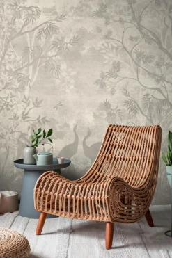 Fototapete Wald Dschungel Vögel Beige Grau 39918-1